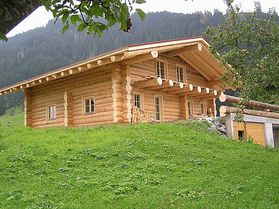 Blockhaus aus Naturstämmen